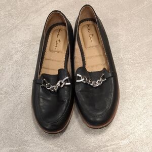 Me Too Black Leather Loafers